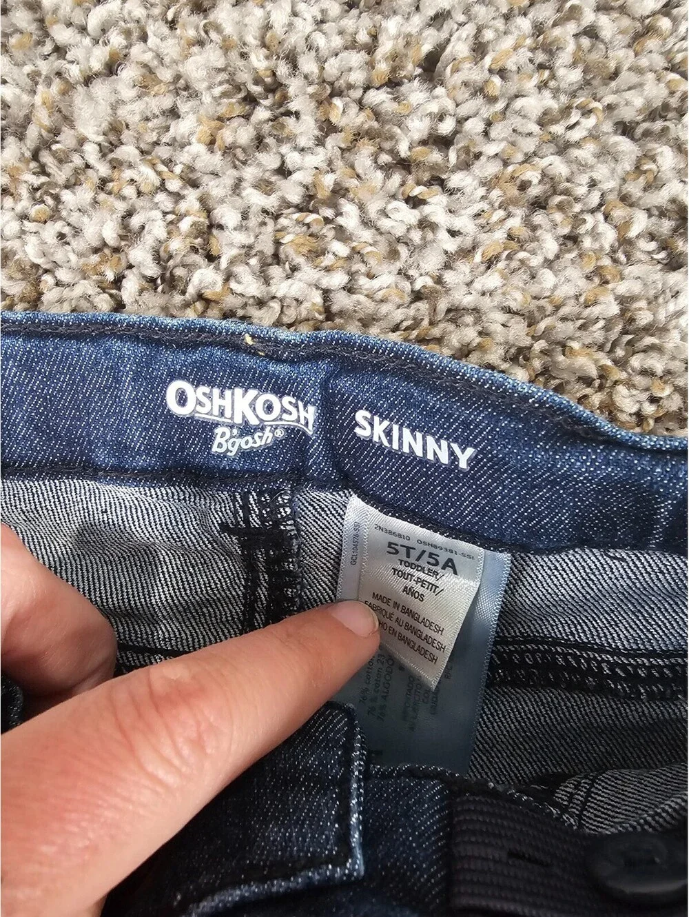 Oshkosh B'Gosh Toddler Girls Sz 5T Skinny Leg Blue Jeans